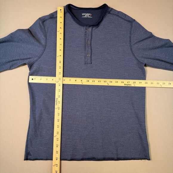 UNTUCKit Henley Shirt Mens Size Medium Cotton Modal Polyester Blue - Picture 5 of 5